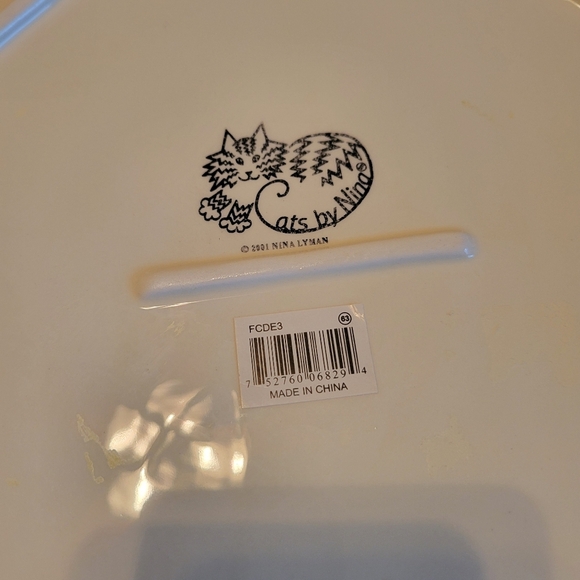 Vintage 2001 'Cats by Nina' Statement Painted Calico Decorative Plate - Picture 3 of 6
